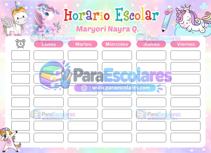 Unicornio Horario Escolar